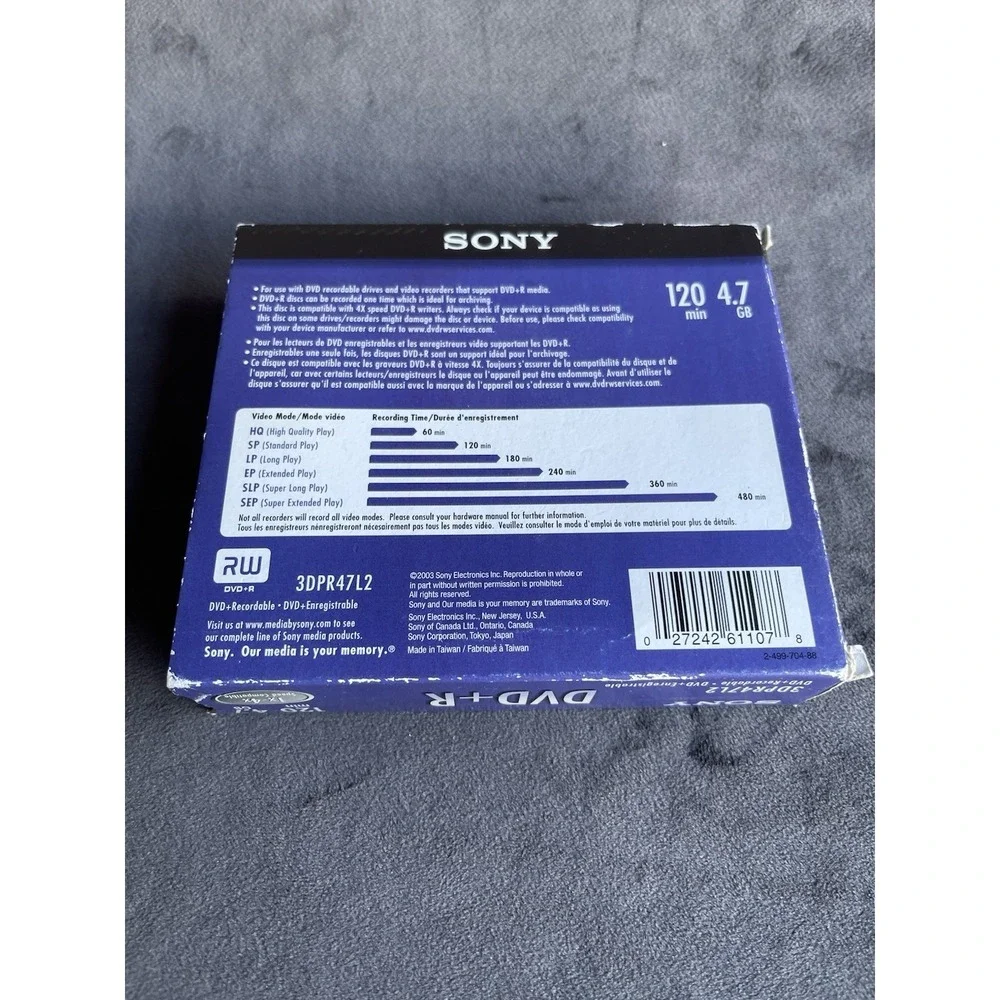Sony dvd+r pack